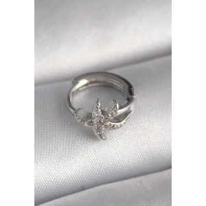 316L Çelik Gümüş Renk Zirkon Taşlı Deniz Yıldızı Model Tragus Piercing