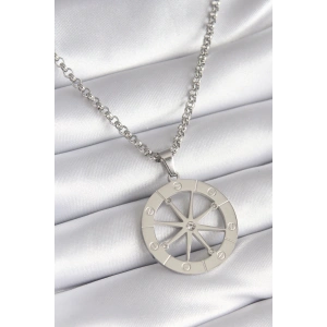 316L Çelik Gümüş Renk Zirkon Taşlı Rüya Kapanı Model İşeme Detay Kadın Kolye