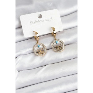 316L Çelik Halka Kelebek Kadın Küpe