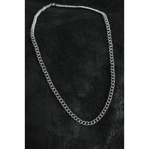 316L Çelik Klasik Oval Zincir Model Gümüş Renk Erkek Kolye