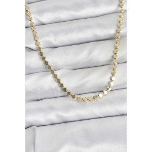 316L Çelik Zincir Gold Renk Ezme Zincir Model  45 cm Kadın Kolye