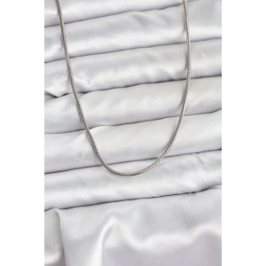 316L Çelik Zincir Gümüş Renk 60 cm Yılan Zincir Kadın Kolye