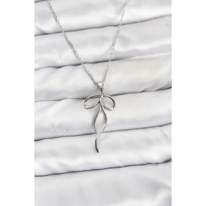 316L Çelik Zincir Gümüş Renk Fiyonk Model Kadın Kolye