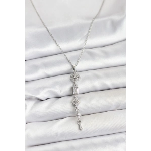 316L Çelik Zincir Gümüş Renk Kutup Yıldızı Enerji Model Kadın Y Kolye