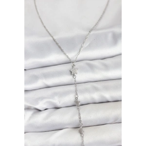 316L Çelik Zincir Gümüş Renkli Yıldız Model Kadın Y Kolye