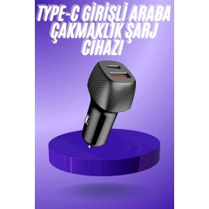 38W USB TypeC Girişli Oto Çakmaklık Araç İçi Hızlı Şarj Çakmaklık Şarj Aleti