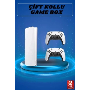 3D Çift Oyun Kollu 4K HD Ekran Nostaljik 20.000 Oyunlu Beyaz Game Box Yeni Nesil