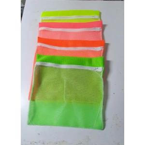 4 Adet 4 Renk Fermuarlı  Hassas Çamaşır Terlik Ayakkabı Yıkama Filesi Büyük Boy (74)