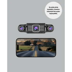 4 Kameralı Araç İçi Kamera 1080P GPS Takip WiFi Gece Görüşlü