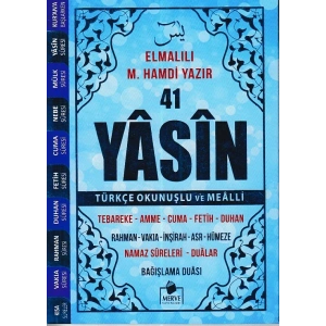 41 Yasin Çanta Boy Türkçe Okunuşlu ve Mealli Mavi Kapak
