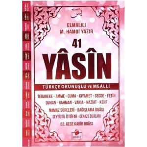41 Yasin Türkçe Okunuşlu ve Mealli-Pembe Kapak Orta Boy