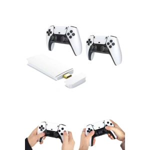 4K HD Görüntü Kaliteli Retro Game Stick 20000 Oyunlu Çift Kollu Beyaz Game Stick