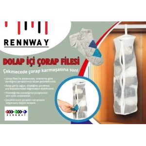 5 Adet Dolap İçi Asılabilir Temiz Çorap Düzenleyici Çorap Filesi Askılık