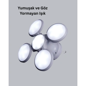 5 Kanatlı Solar Kamp Lambası – USB Şarjlı, Taşınabilir, IP65 Su Geçirmez Bahçe Lambası