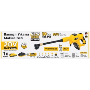 5410 Akülü Basınçlı Oto Araba Bahçe Yı Tabancası Seti 30 Bar