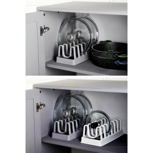 6 Bölmeli Tencere Kapak Rafı - Tencere Kapak Organizeri