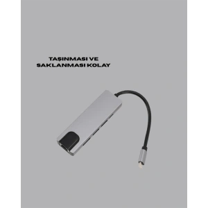 USB‑C Çoklu Bağlantı Merkezi – 5 Gbps, 100‑240 V, Sağlam Eloksal Tasarım