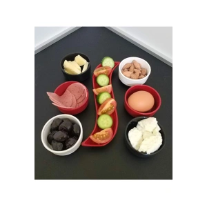 7 Parça Kahvaltı Seti Sosluk İftariyelik Çerezlik Kırılmaz Melamin Çap 7 Cm (74)