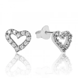 925 Ayar Gümüş Beyaz Kalpli Çivili Küpe Ea1160089 (74)