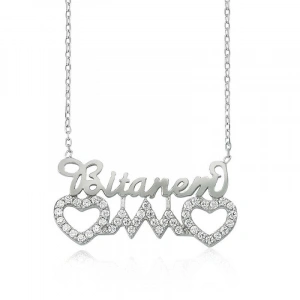 925 Ayar Gümüş Bitanem Yazılı Kalp Kadın Gümüş Kolye Pt0460045 (74)