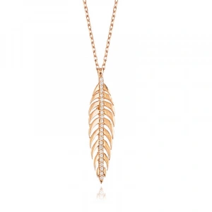 925 Ayar Gümüş Ceviz Yaprağı Kadın Gümüş Kolye Pt2610411 (74)