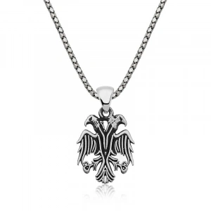 925 Ayar Gümüş Çift Başlı Kartal Erkek Gümüş Kolye Pt2610889 (74)
