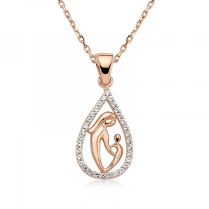 925 Ayar Gümüş Damla Anne Çocuk Kolyesi Pt0940001 (74)