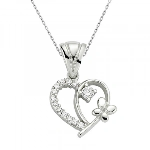 925 Ayar Gümüş Kalpli Kadın Gümüş Kolye Pnd47138293 (74)