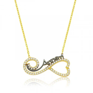 925 Ayar Gümüş Kalpli Sonsuzluk Annem Kolye Pt2610046 (74)