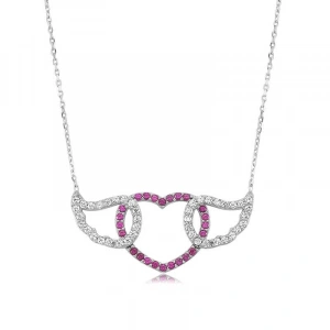 925 Ayar Gümüş Kanatlı Kalp Kadın Gümüş Kolye Pt0461127 (74)