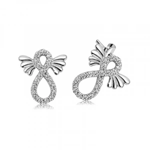 925 Ayar Gümüş Kanatlı Sonsuzluk Çivili Küpe Ea1160037 (74)