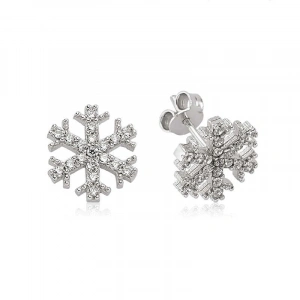 925 Ayar Gümüş Kar Tanesi Çivili Küpe St1480002E (74)