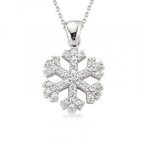 925 Ayar Gümüş Kar Tanesi Kadın Gümüş Kolye Set101106P (74)