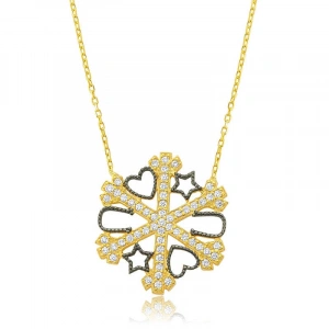 925 Ayar Gümüş Kar Tanesi Şans Kadın Gümüş Kolye Pt2610036 (74)