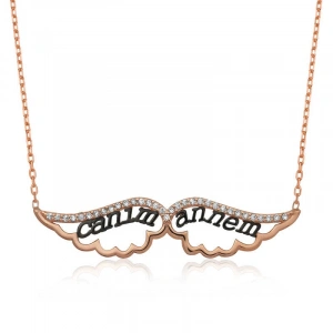 925 Ayar Gümüş Melek Canım Annem Kadın Gümüş Kolye Pt2610718 (74)