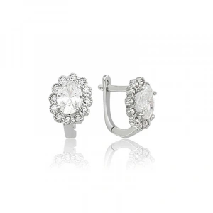 925 Ayar Gümüş Oval Taşlı Çiçek Küpe Ea0710030 (74)