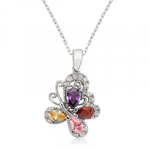 925 Ayar Gümüş Renkli Kelebek Kadın Gümüş Kolye Pt1270083 (74)