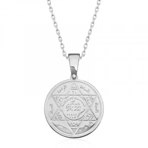 ​925 Ayar Gümüş Süleyman Mührü Gümüş Kolye T6312 (74)
