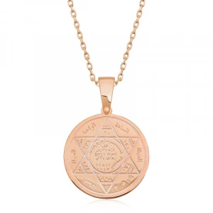 ​925 Ayar Gümüş Süleyman Mührü Gümüş Kolye T6313 (74)