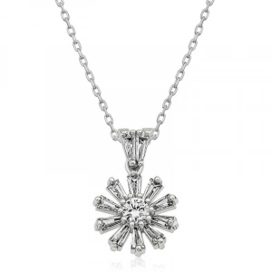 925 Ayar Gümüş Trapez Taşlı Çiçek Kadın Gümüş Kolye T5565 (74)