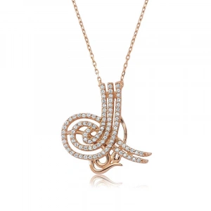 925 Ayar Gümüş Tuğralı Kadın Gümüş Kolye Pt2610011 (74)