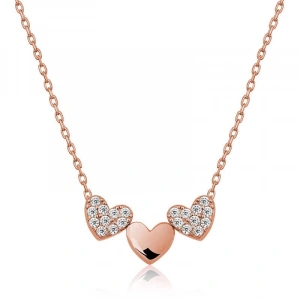 925 Ayar Gümüş Üç Kalp Kadın Gümüş Kolye T4668 (74)