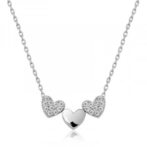 ​925 Ayar Gümüş Üç Kalp Kadın Gümüş Kolye T4802 (74)