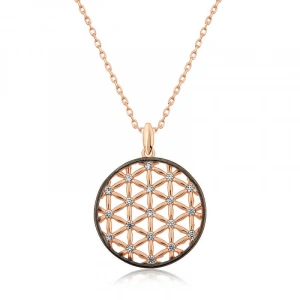 925 Ayar Gümüş Yaşam Çiçeği Kadın Gümüş Kolye T4561 (74)