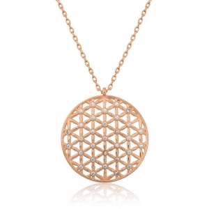 ​​​925 Ayar Gümüş Yaşam Çiçeği Kadın Gümüş Kolye T4596 (74)