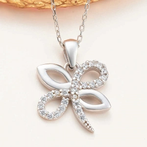 925 Ayar Gümüş Yusufçuk Kadın Kolye T7958 (74)