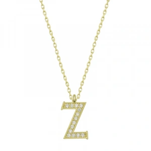 925 Ayar Gümüş Z Harfi Kadın Gümüş Kolye T6633 (74)