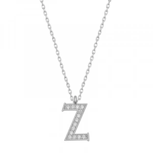 925 Ayar Gümüş Z Harfi Kadın Gümüş Kolye T6703 (74)