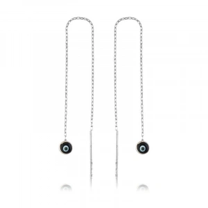 925 Ayar Gümüş Zincirli Lacivert Nazar Küpe Ea1160041 (74)