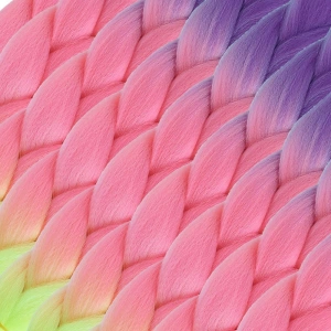Afrika Örgülük Ombreli Sen  100 Gr. / Mor / Açık Pembe / Neon Sarı